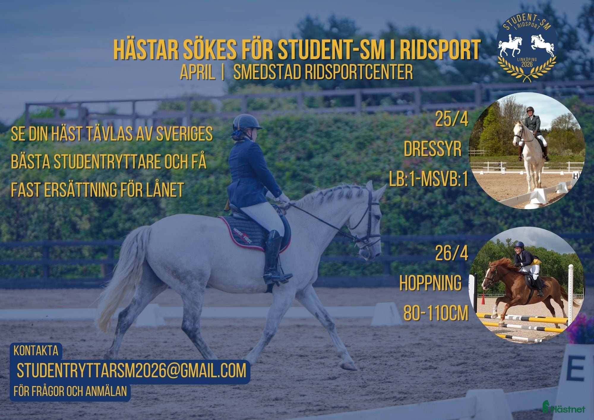 hästar Hästar sökes för Student-SM i ridsport i Linköping - Annons 10