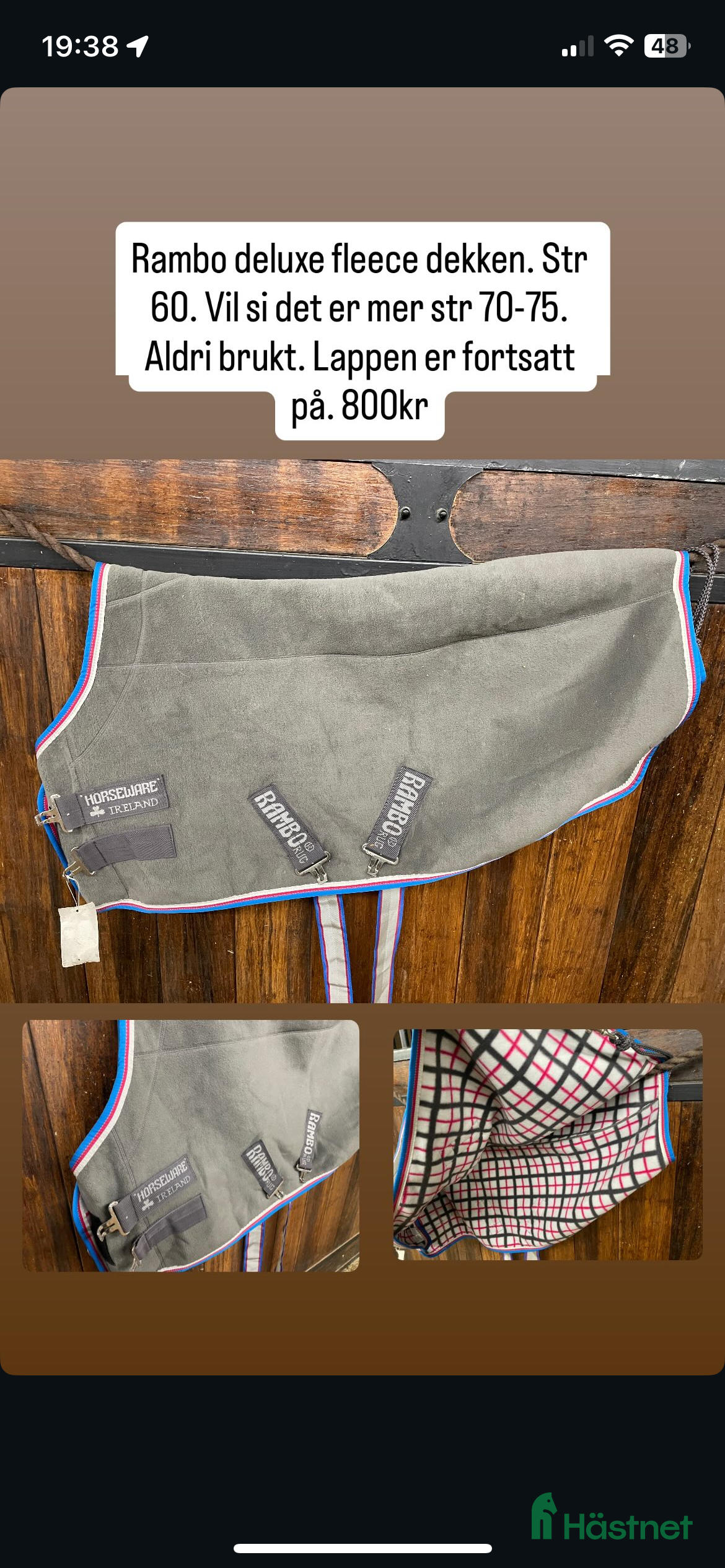 Täcken hästutrustning Horseware storlek 60 i Sandefjord - Annons 13