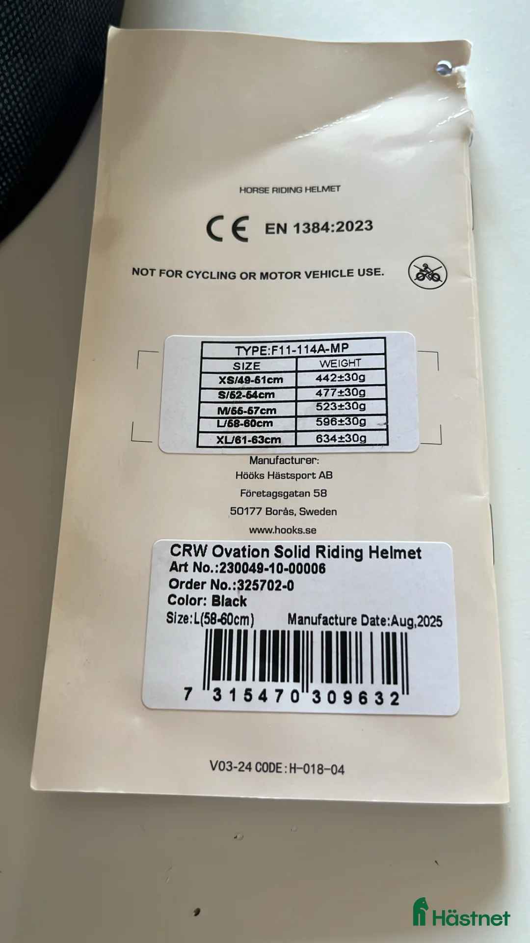 Hjälmar ryttarutrustning till salu: Ny oanvänd hjälm  - Annons 2