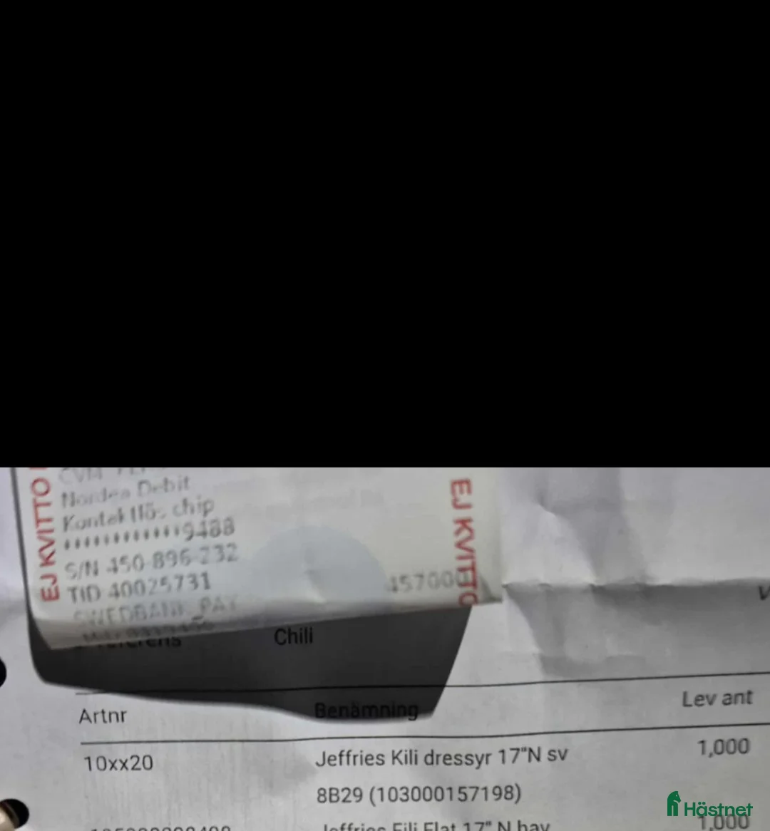 Sadlar hästutrustning till salu: Jeffries Kili dressyr 17 tum i Tungelsta - Annons 3