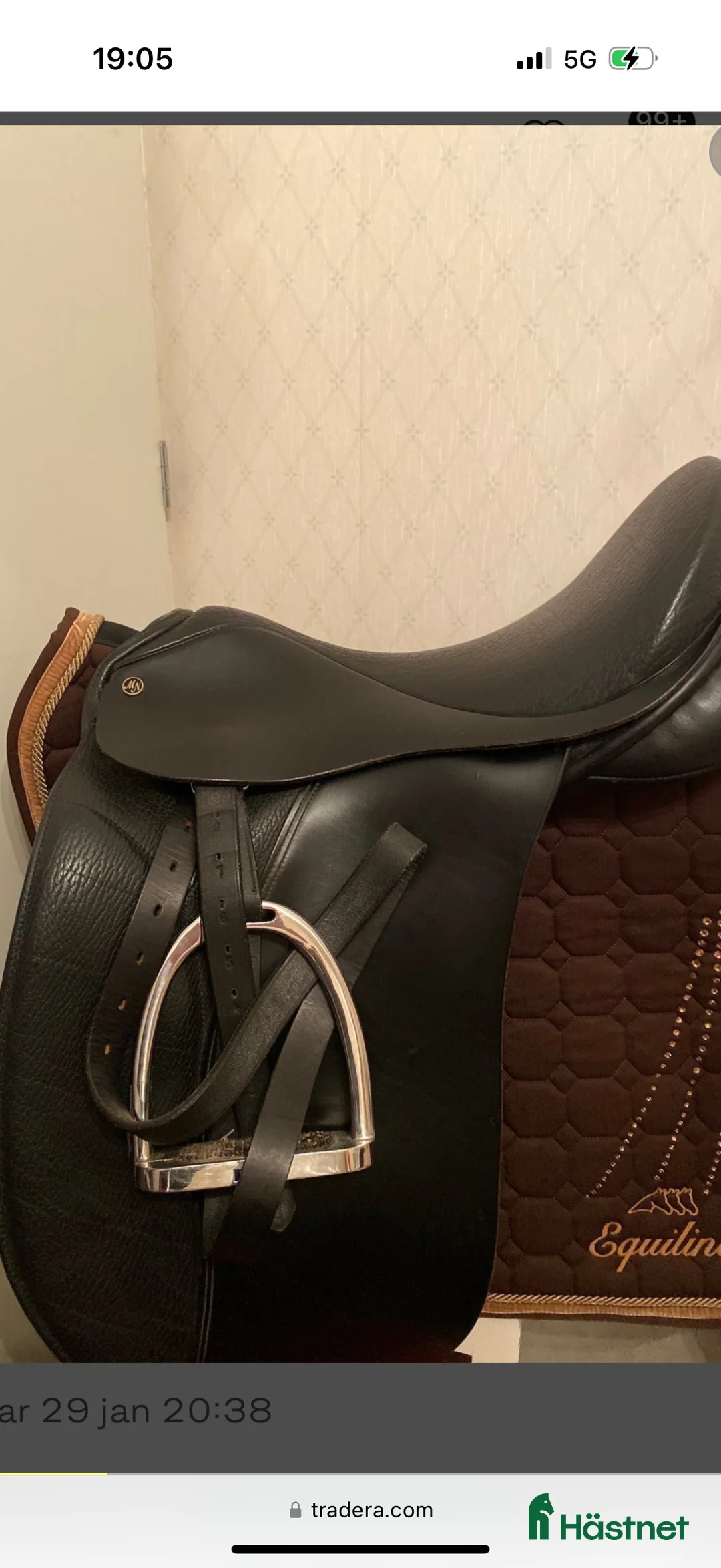 Sadlar hästutrustning till salu: Dressyrsadel Morris & Nolan 18” svart läder i Njurunda - Annons 1