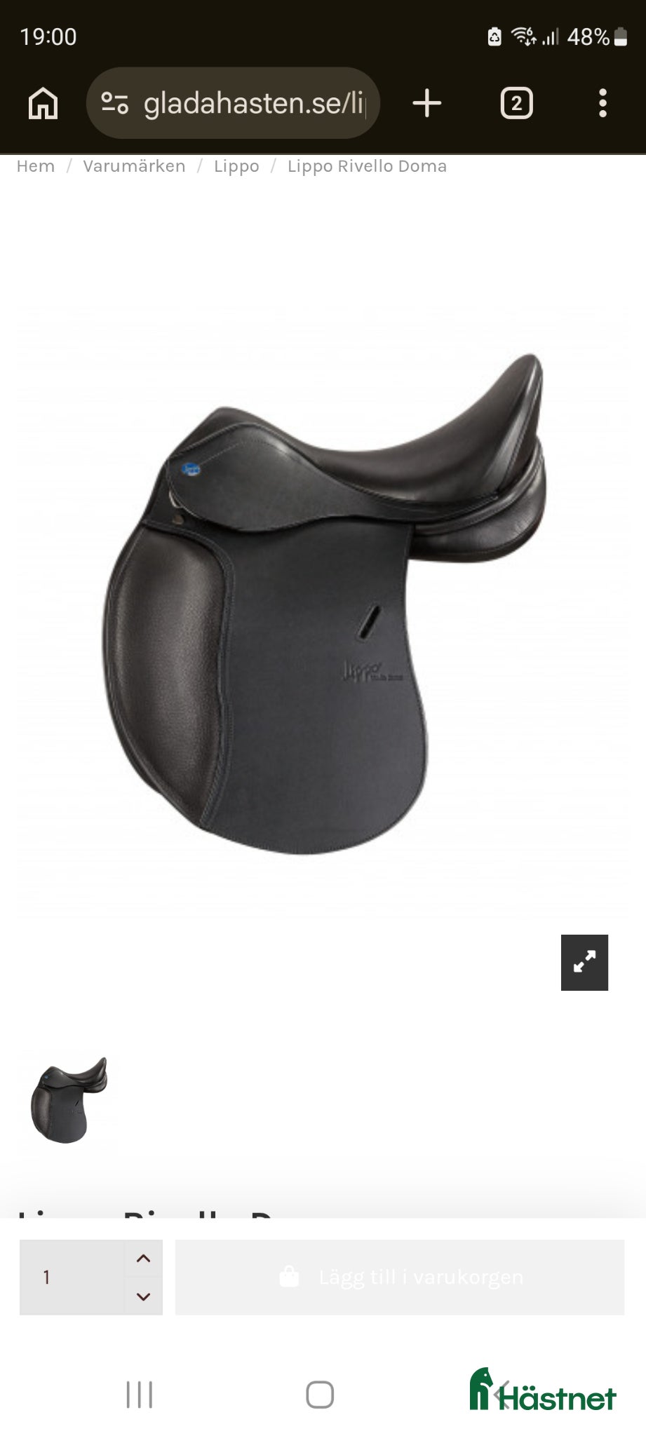 Sadlar hästutrustning Lippo Rivello Doma 16.5 - Annons 1