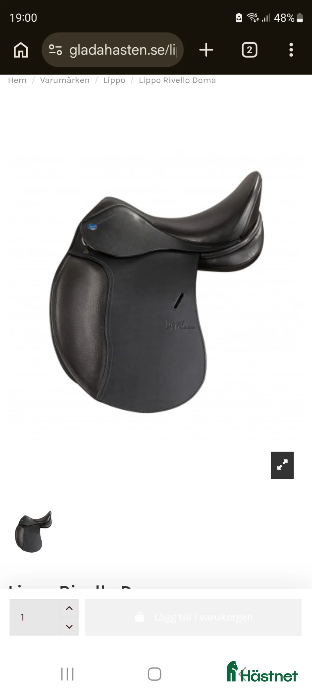 Sadlar hästutrustning till salu: Lippo Rivello Doma 16.5 - Annons 1