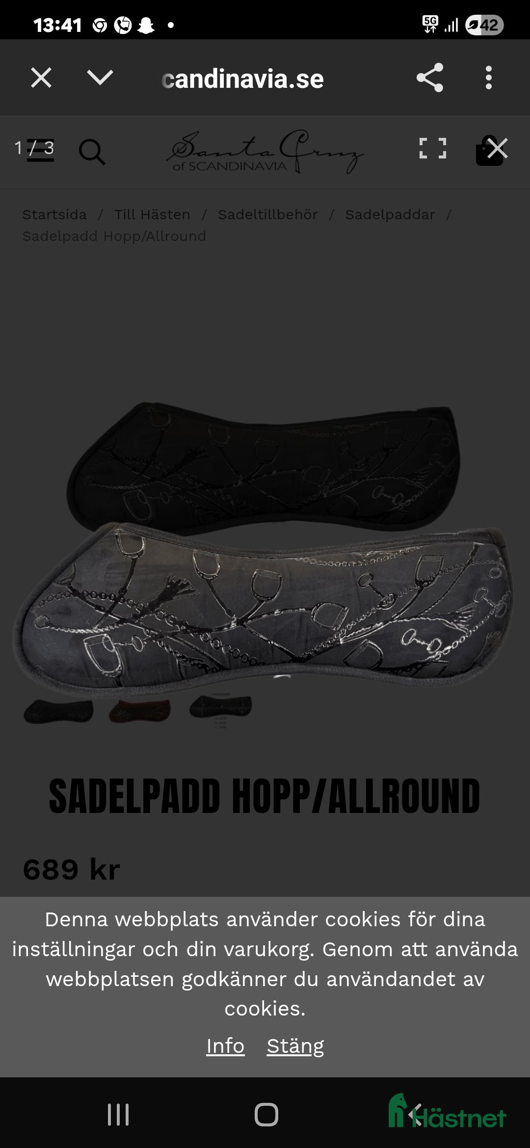 Sadeltillbehör hästutrustning till salu: Santa Cruz sadelpad i Norrköping - Annons 5