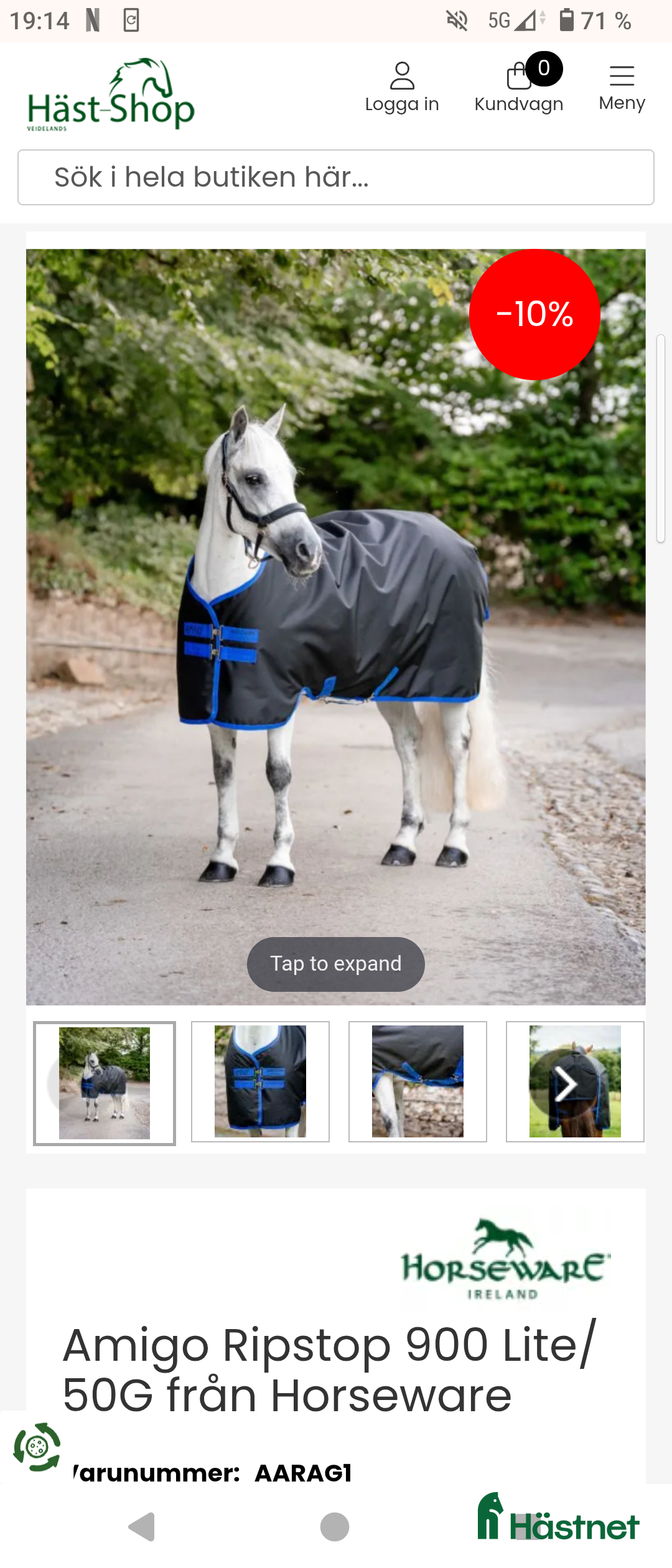 Täcken hästutrustning Amigo 50 g - Annons 6