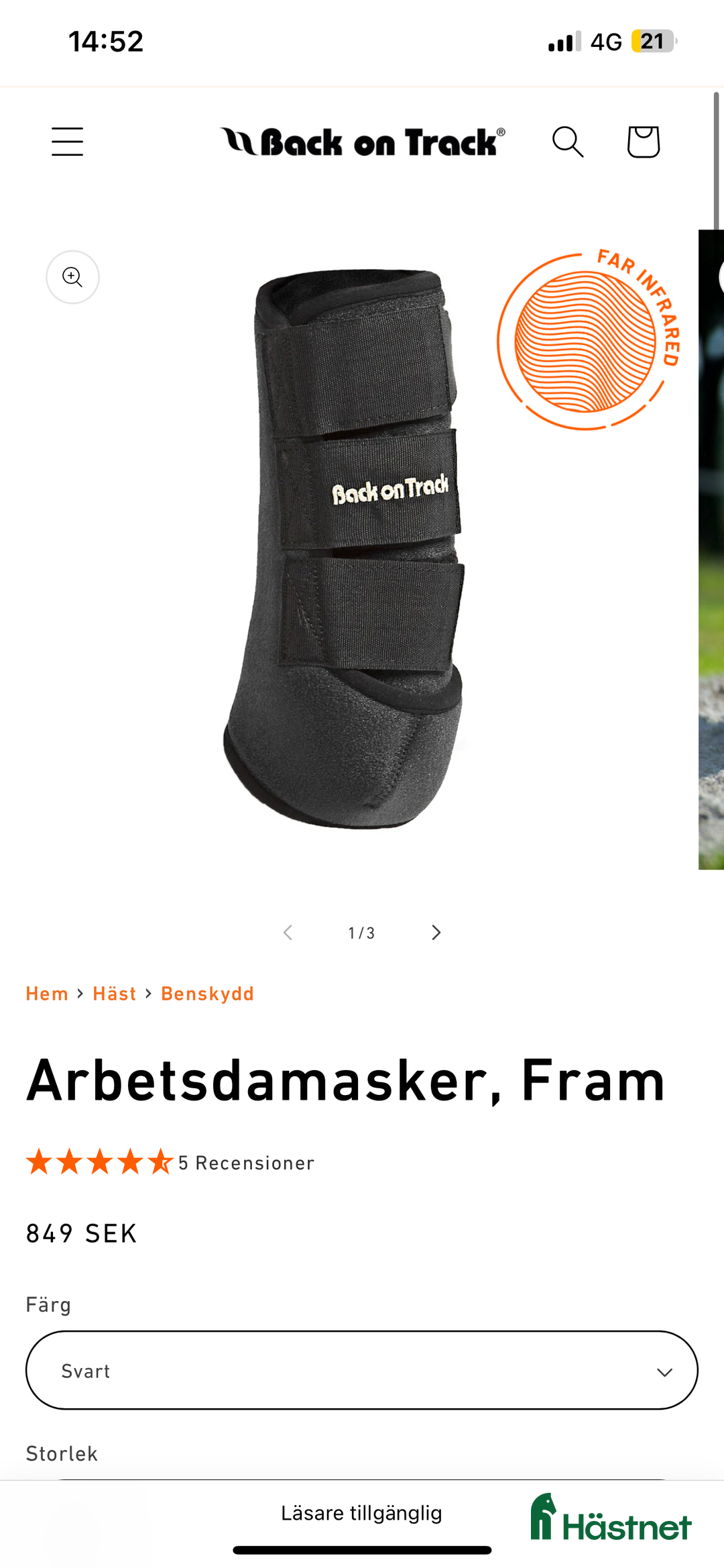 Benskydd hästutrustning till salu: Back on track damasker  i Ulricehamn - Annons 5