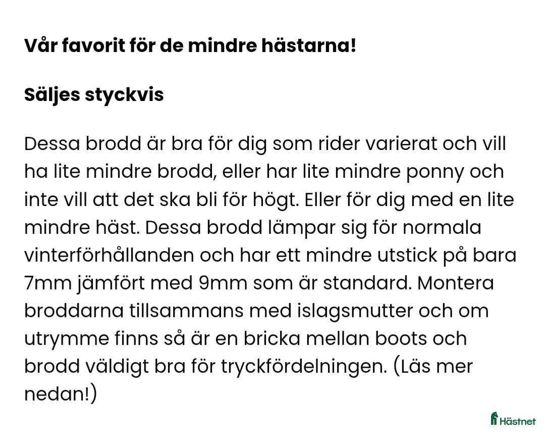 Övrig Hästutrustning hästutrustning till salu: Brodd Tunahaken *oanvända* i Skövde - Annons 2