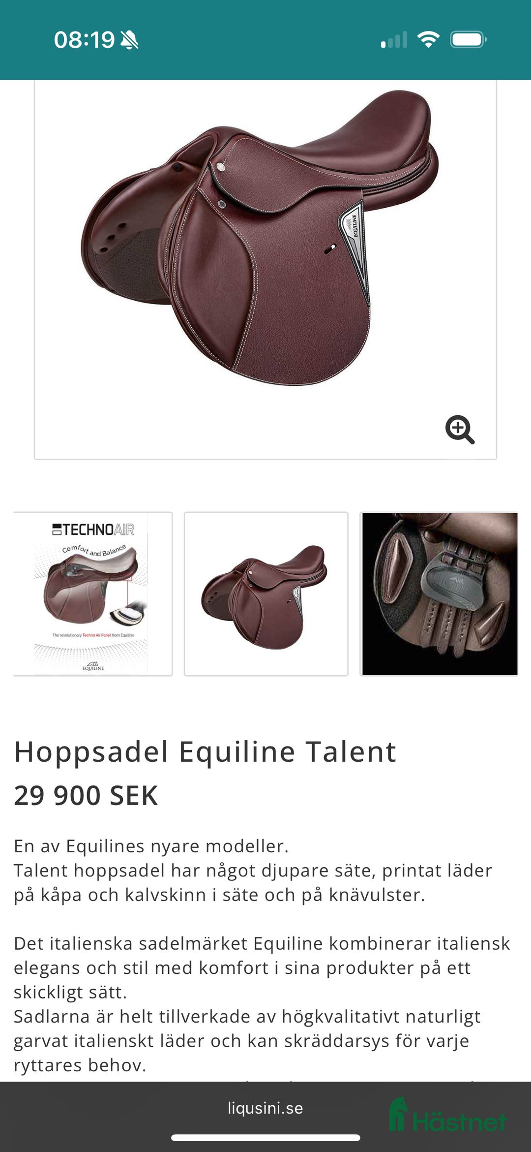 Sadlar hästutrustning till salu: Hoppsadel Equiline Talent 16 tum vid:L  i Tierp - Annons 6
