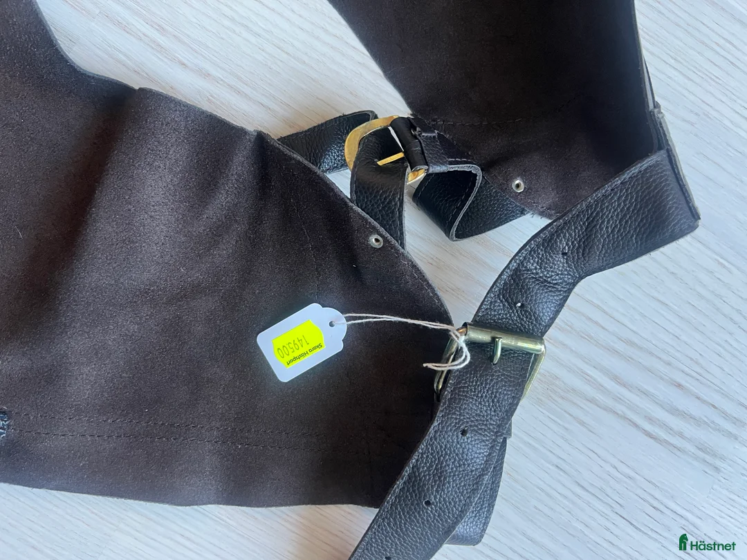 Övrigt Ridkläder ryttarutrustning till salu: Oanvända Long Chaps i brunt läder  i Solna - Annons 3