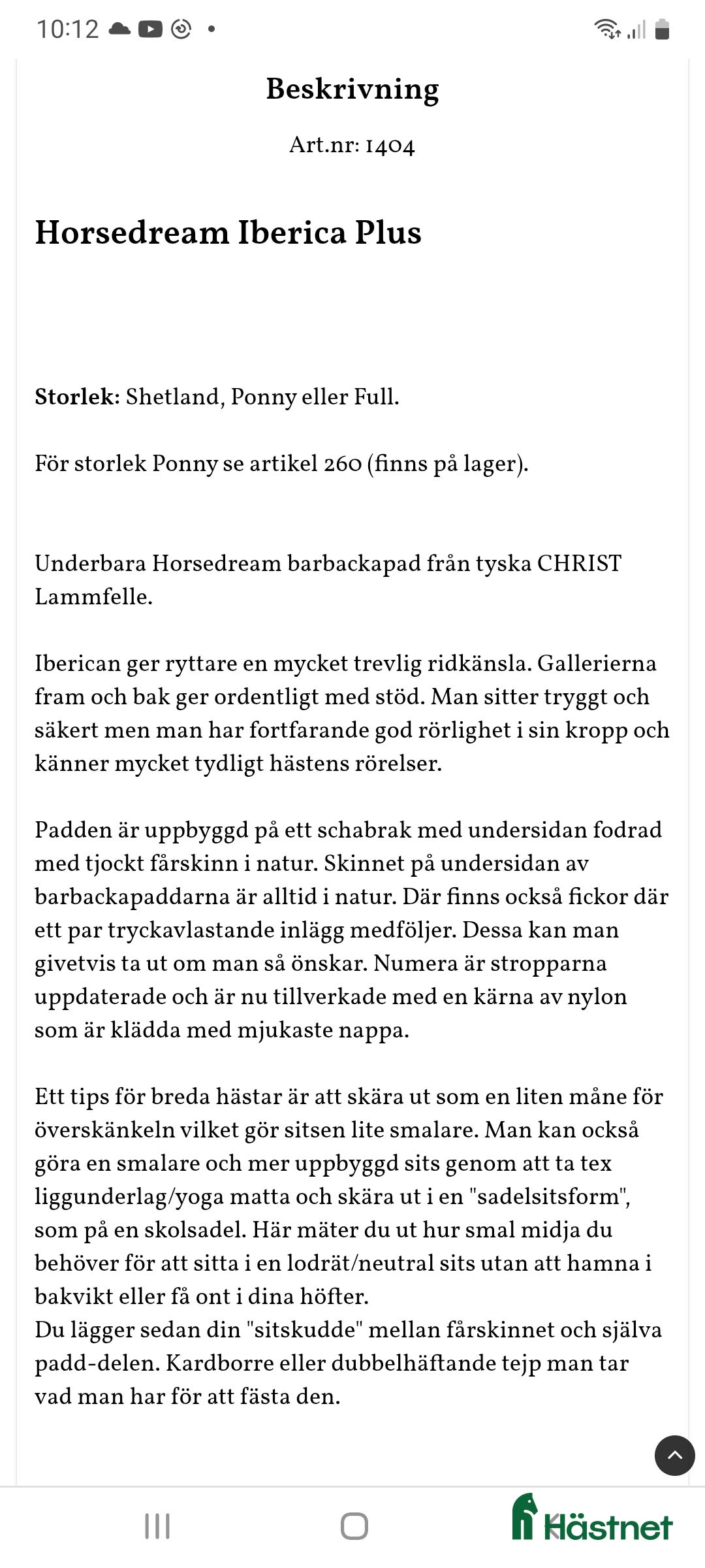 Sadlar hästutrustning till salu: Horsedream i Umeå - Annons 3