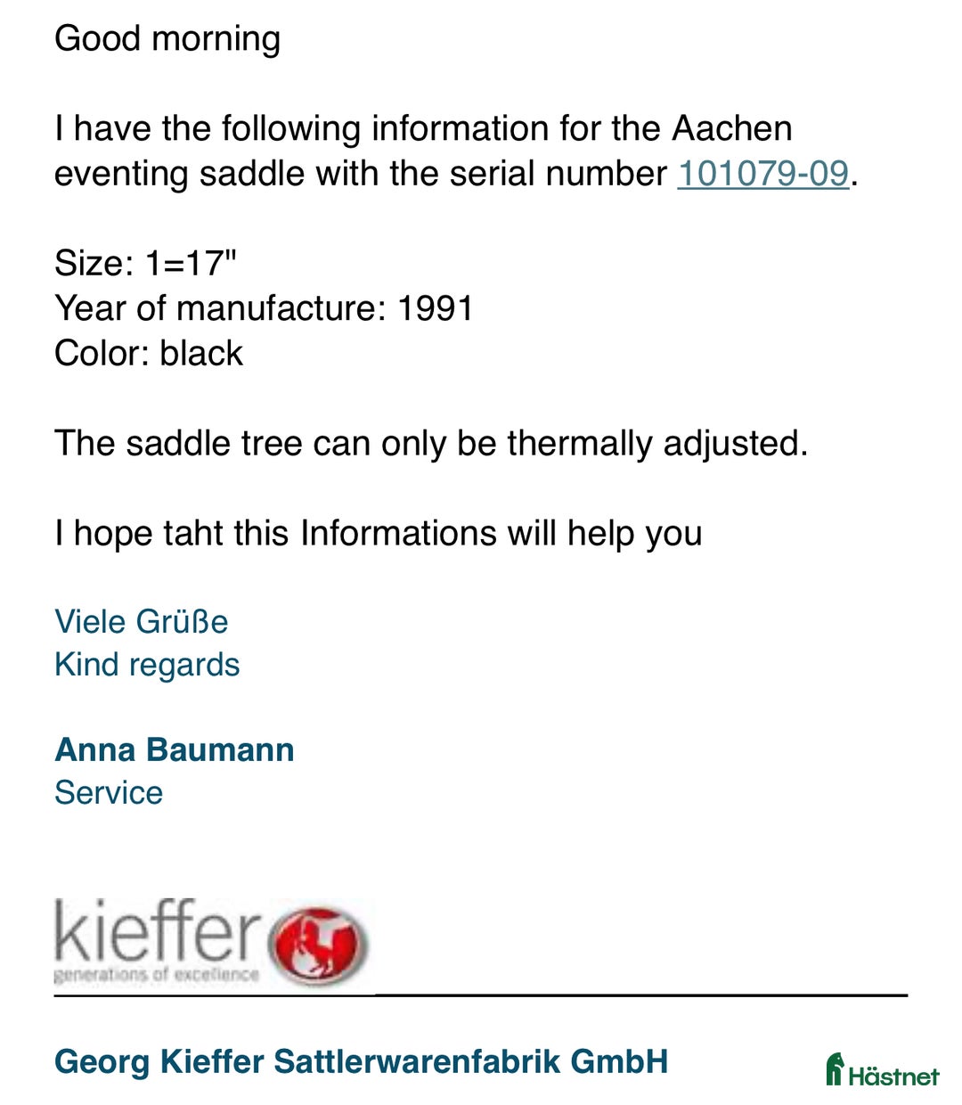 Sadlar hästutrustning till salu: Svart Kieffer Aachen Eventing sadel 17 i Staffanstorp - Annons 3