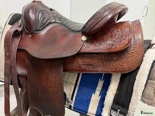 Sadlar hästutrustning Hereford tex tan westernsadel inkl sadelgjord/pad - Annons 2