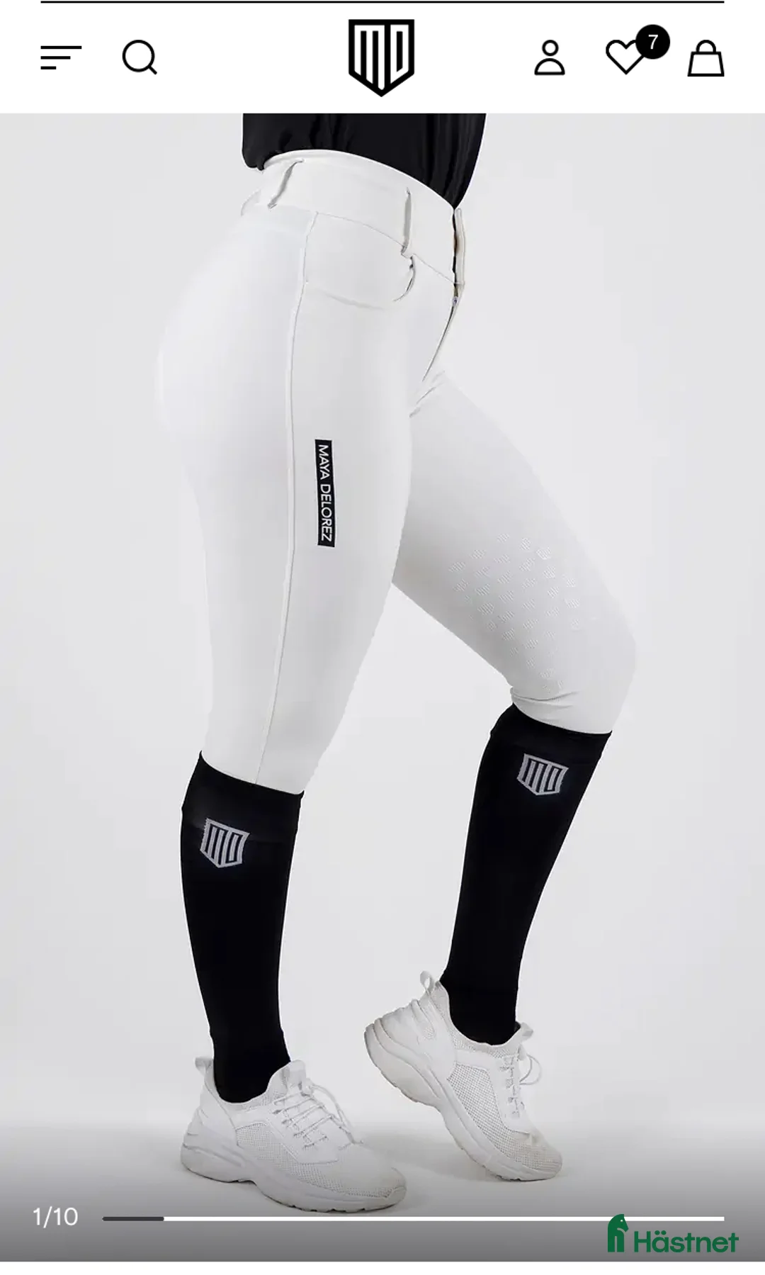 Ridbyxor ryttarutrustning till salu:  Vita Tävlings byxor/ Maya delorez  i Alnö - Annons 3