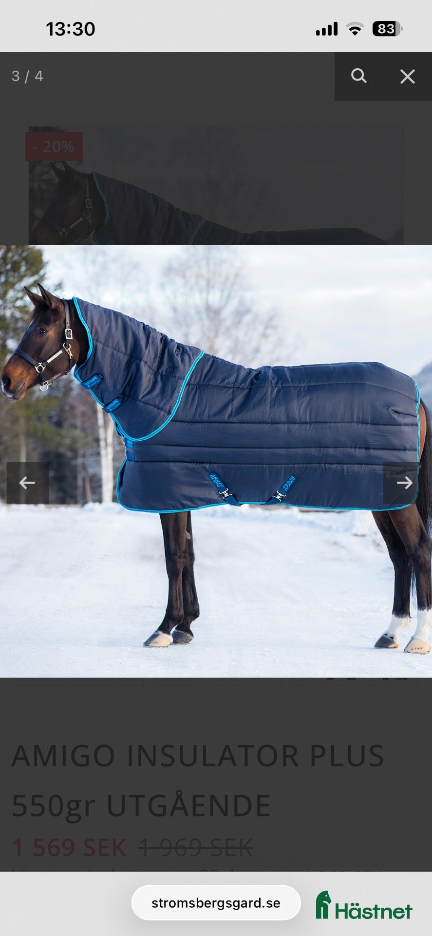 Täcken hästutrustning Horsewear 550gram  - Annons 3