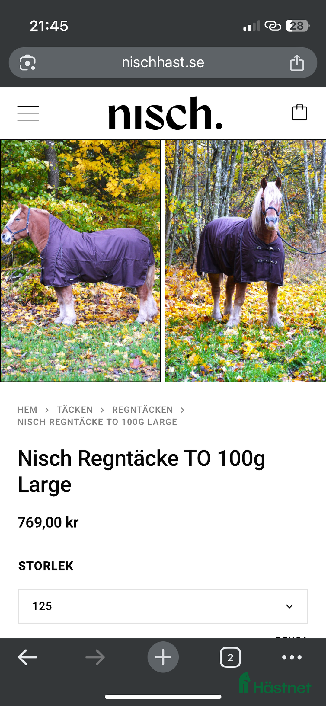 Täcken hästutrustning till salu: Nisch utetäcke i Ljungby - Annons 1