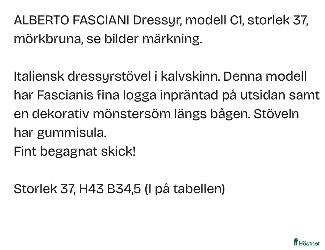 Ridstövlar ryttarutrustning till salu: Dressyrstövlar, 37, mörkbruna.  i Skivarp - Annons 3