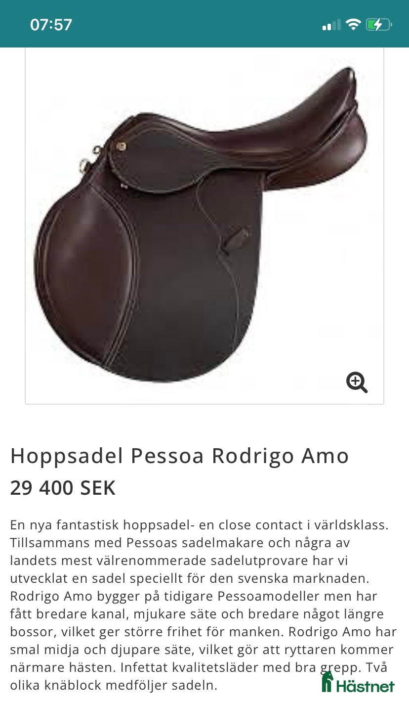 Sadlar hästutrustning till salu: Pessoa Rodrigo Amo - Annons 2