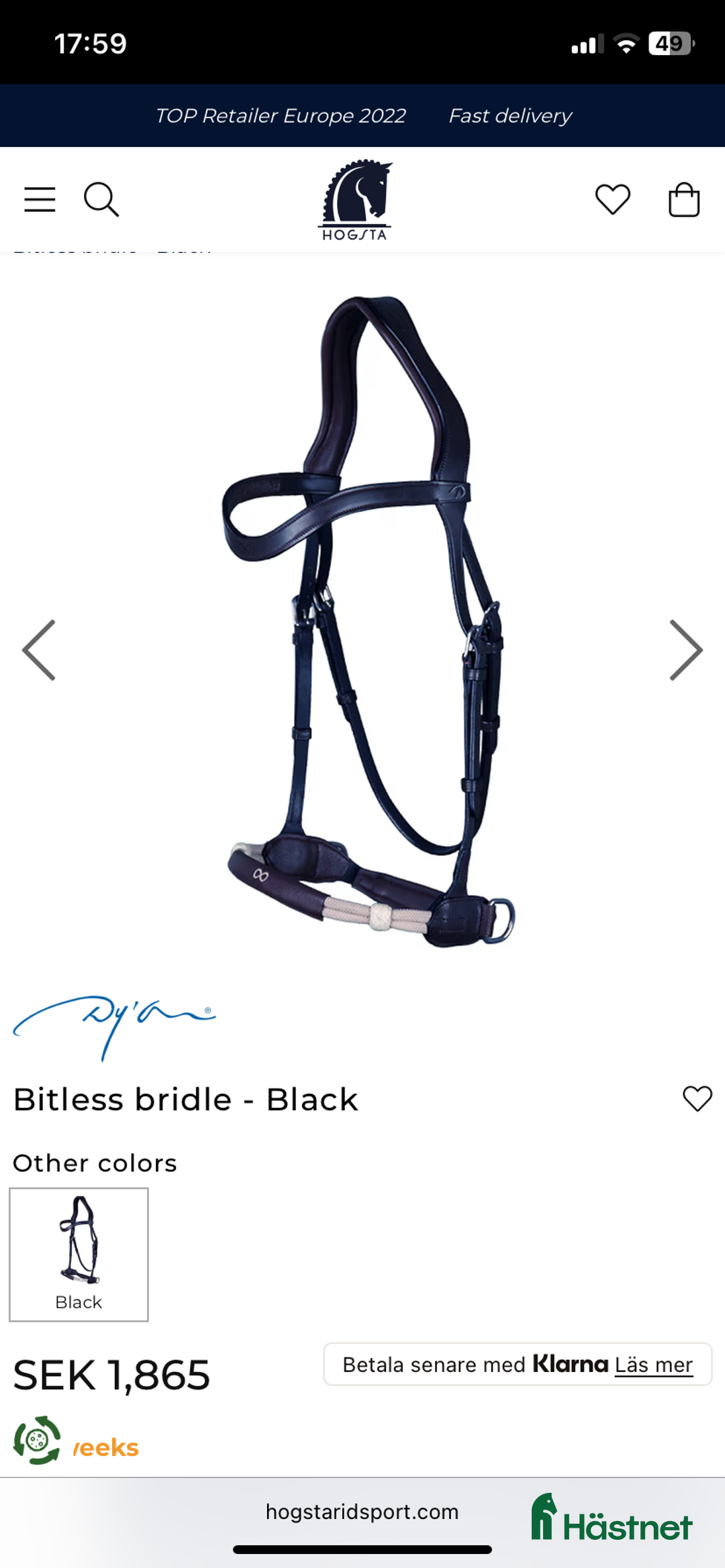 Träns hästutrustning till salu: Dyon Bettlöst i Lund - Annons 3