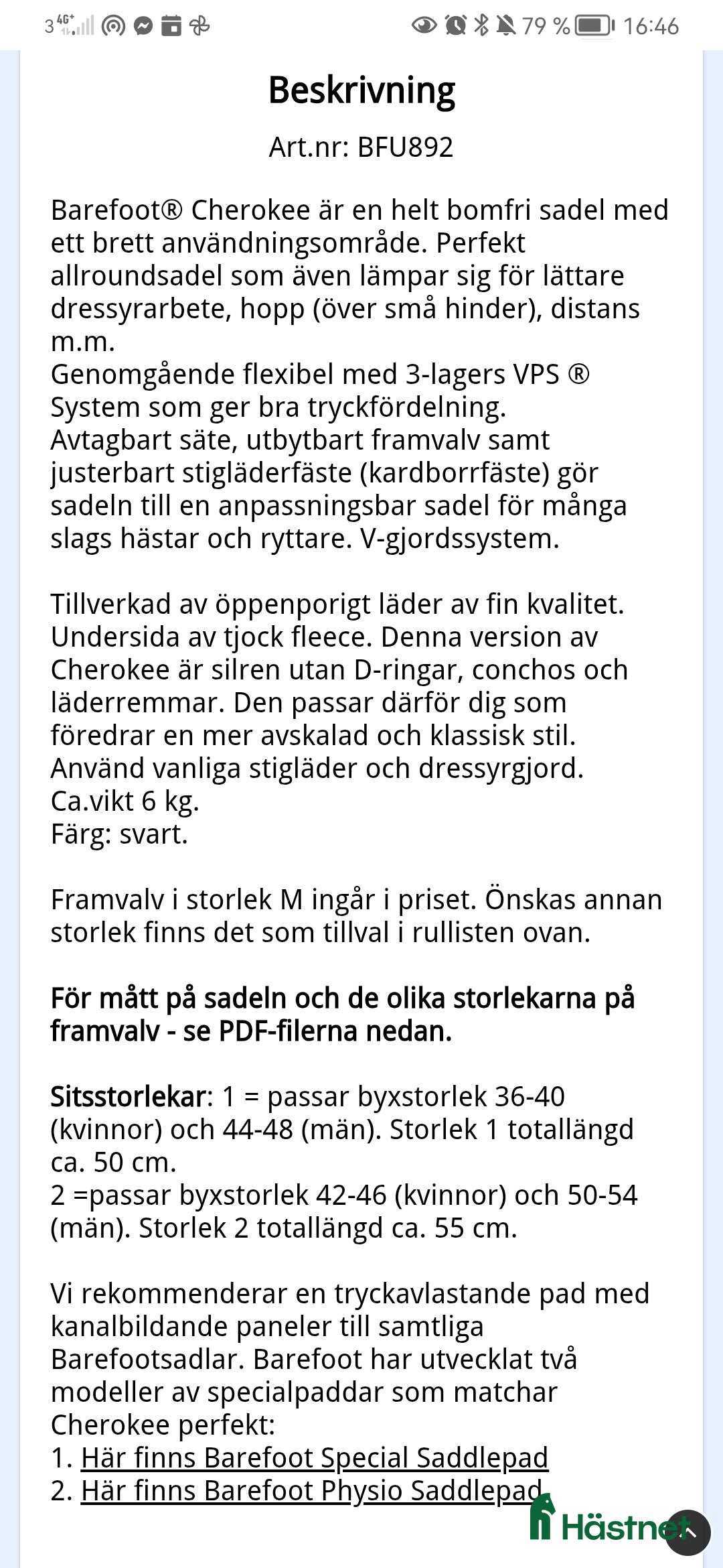 Sadlar hästutrustning till salu: Barefoot Cherokee  i Strömstad - Annons 6