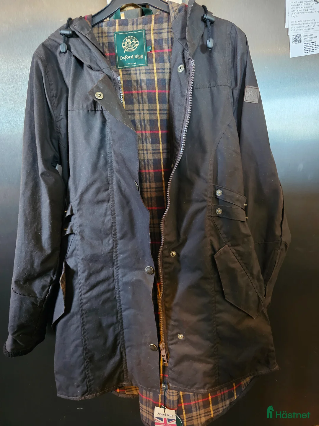 Jackor & Kavajer ryttarutrustning till salu: Oxford blue Katrina hooded XS brun - Annons 2