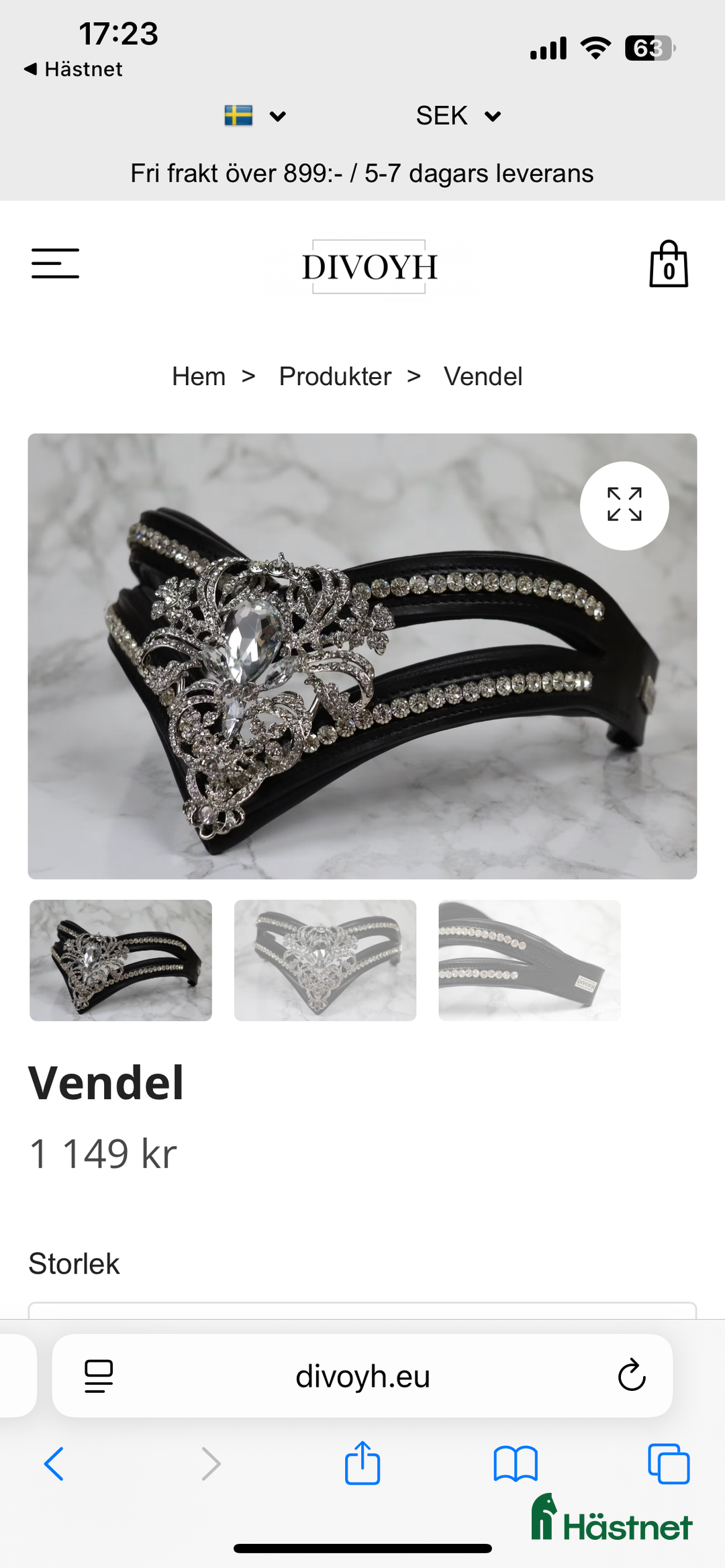 Träns hästutrustning till salu: Snygg divoyh pannband! i Arlöv - Annons 1