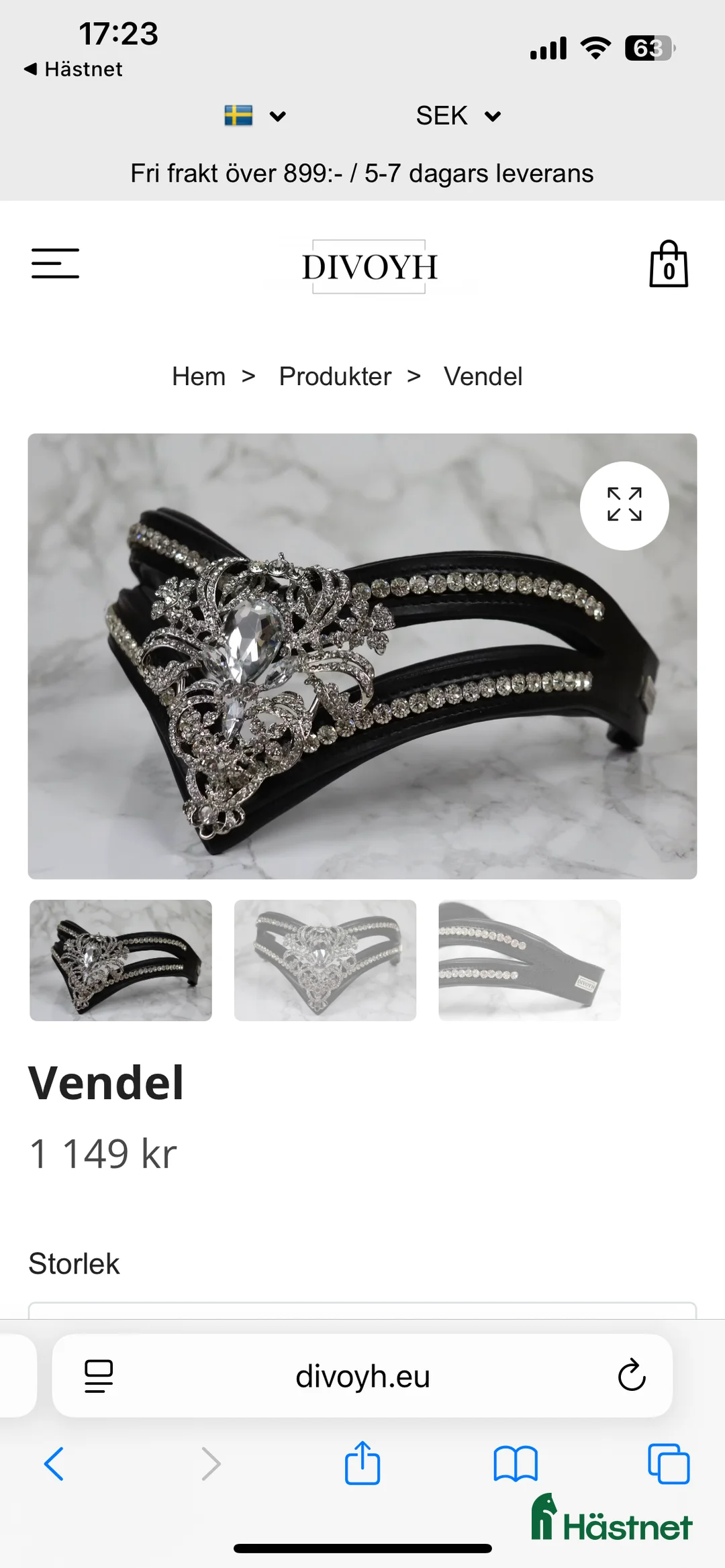 Träns hästutrustning till salu: Snygg divoyh pannband! i Arlöv - Annons 1