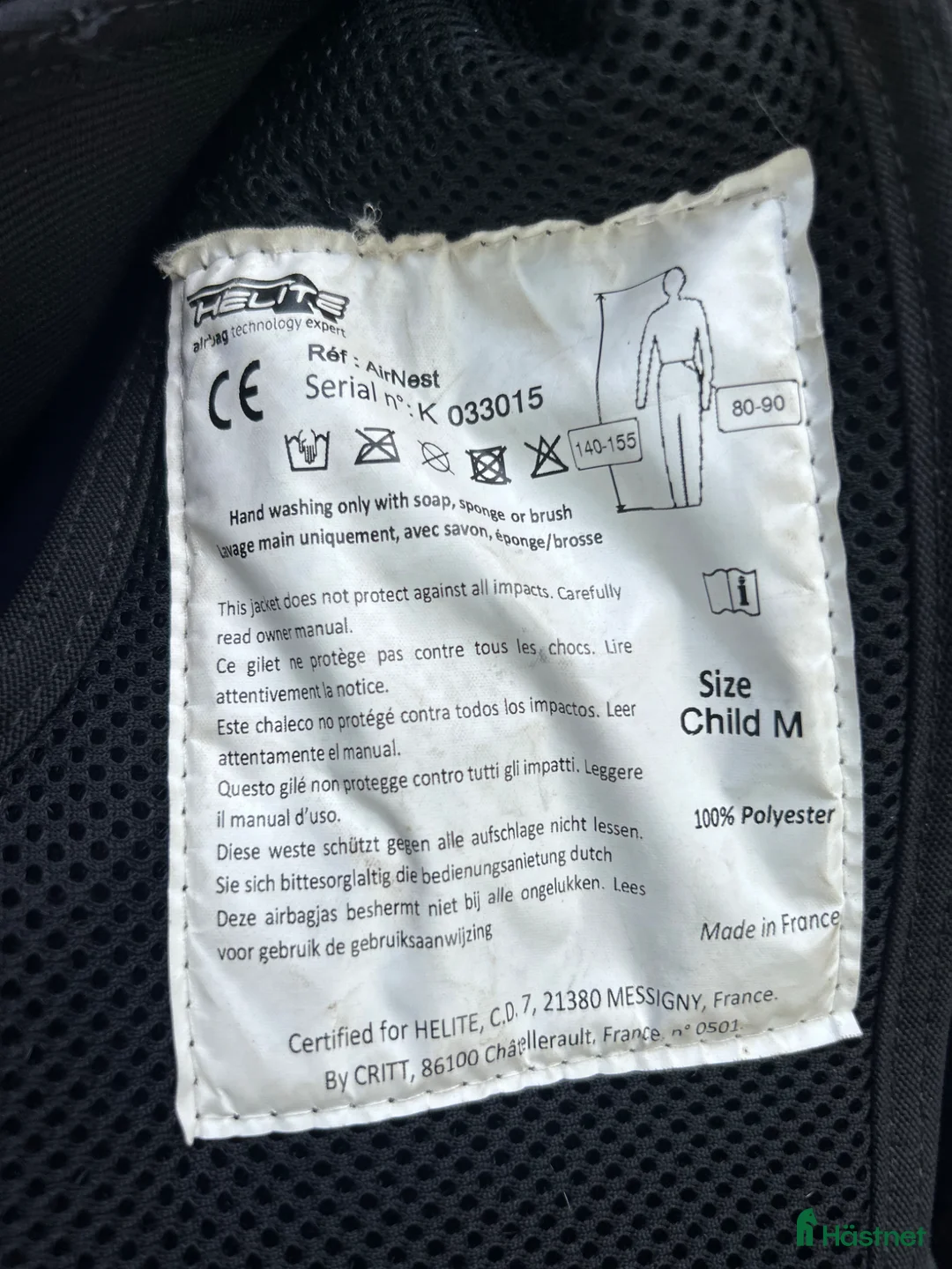 Säkerhetsvästar ryttarutrustning till salu: Helite Airbag Child stl M - Annons 3
