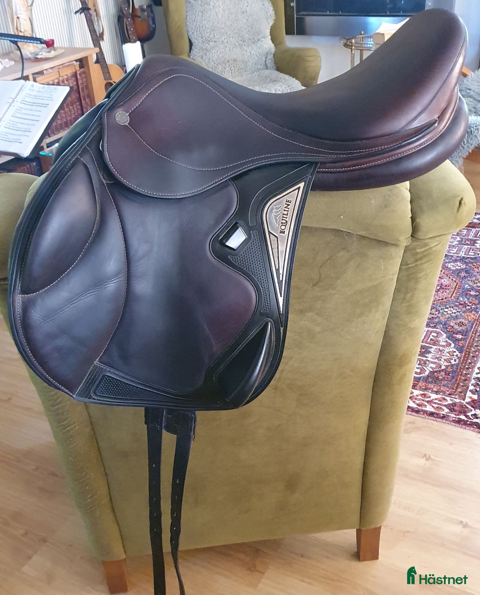Sadlar hästutrustning Equiline, brun fransk hoppsadel  - Annons 6