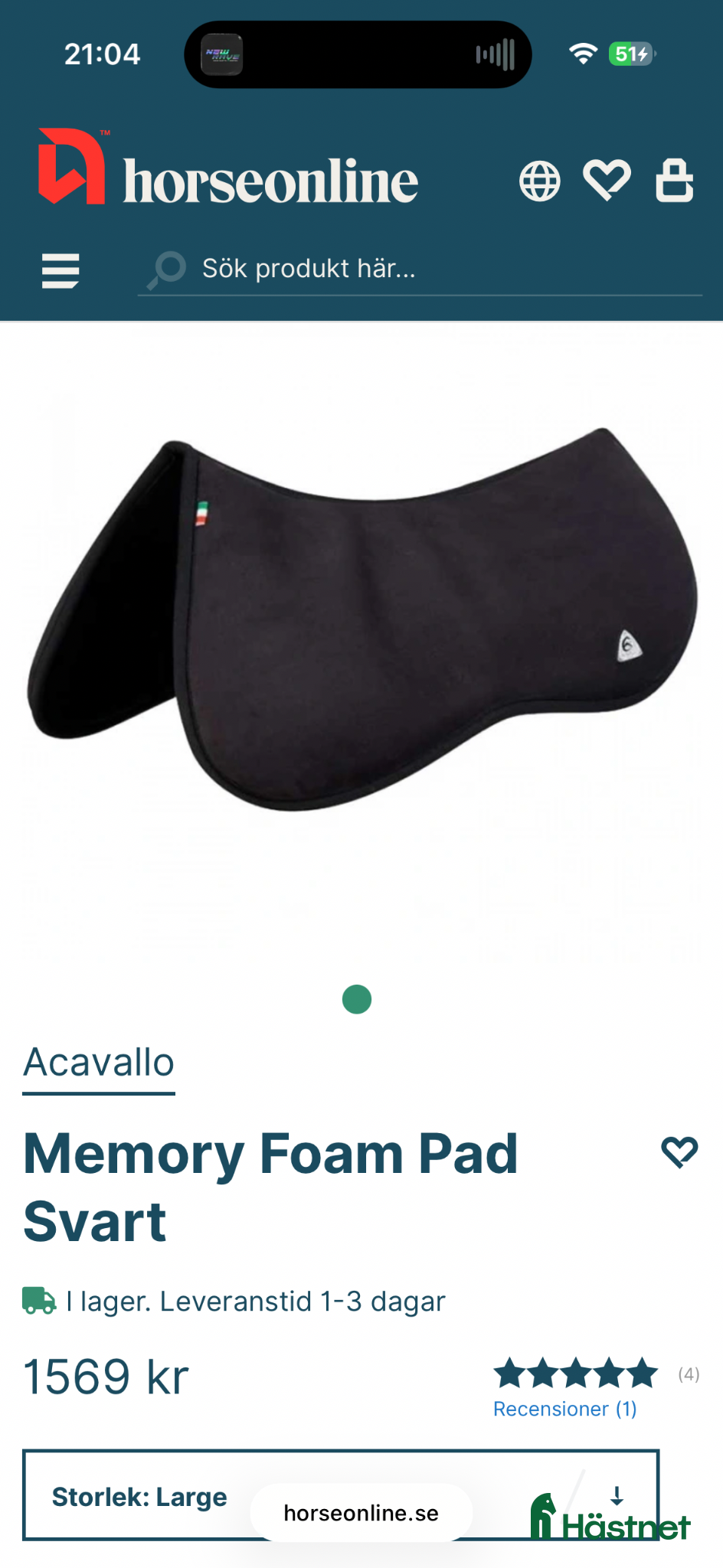 Sadeltillbehör hästutrustning Fin Acavallo  Memory Foam Pad Svart - Annons 2